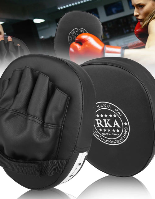 Load image into Gallery viewer, 2Pcs Boxing Mitts,  MMA Punching Boxing Training Hand Pads PU Leather Punching Kicking Palm Pads Training Boxing Target Pad, Ideal for Karate, Muay Thai Kick, Sparring
