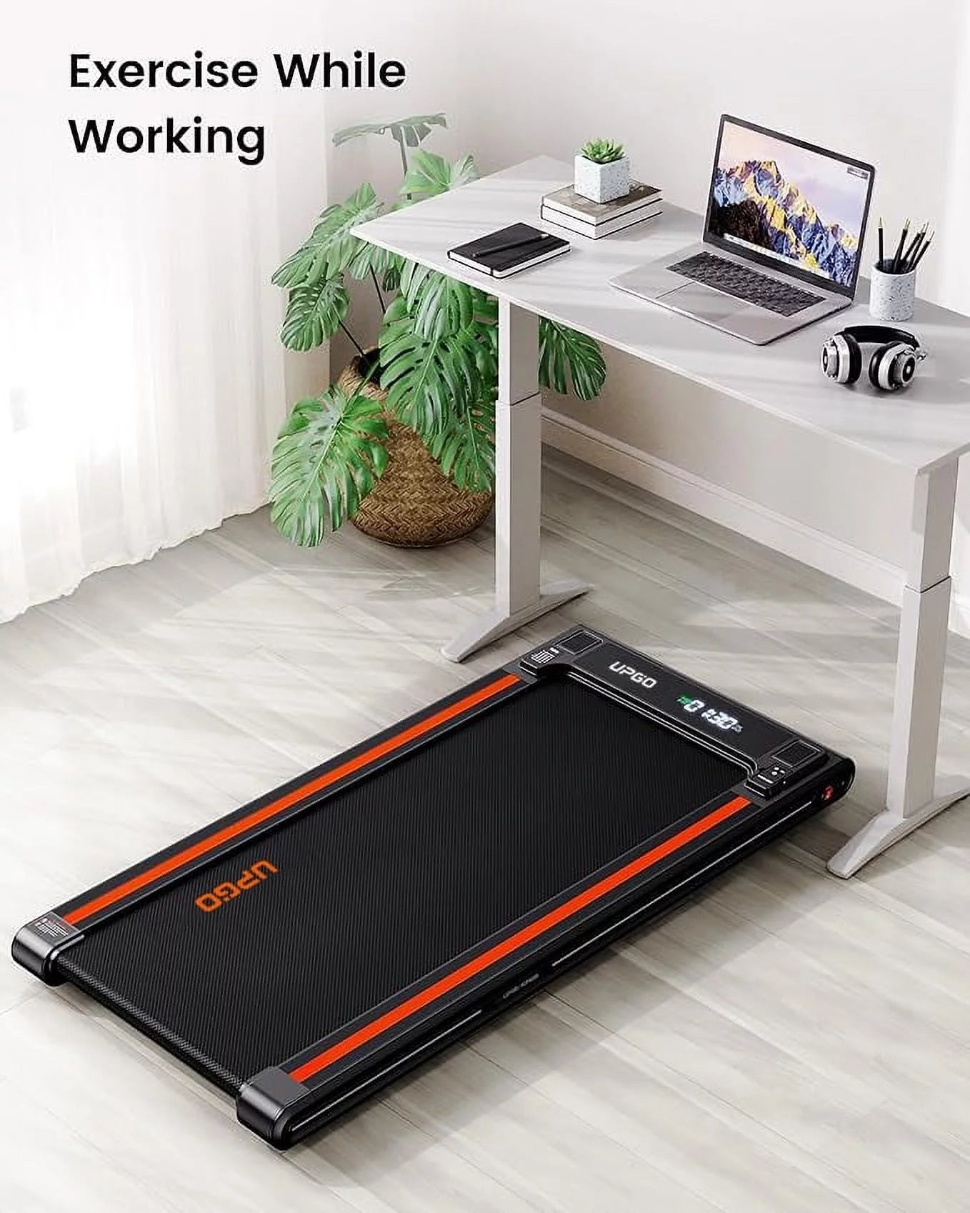 2.5HP Walking Pad under Desk Treadmill with Remote Control, Bluetooth and LED for Home/Office, Walking Jogging Machine with 265 Lbs Weight Capacity